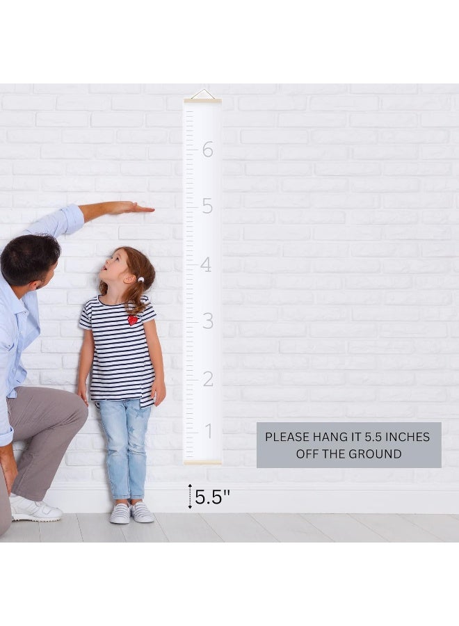 Morxy Canvas Growth Chart for Kids - Unisex Kids Room Wall Decor - Measuring Height Chart- Wall Tape with Height Chart for Kids (Plain White) - Image 3